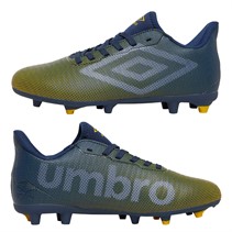 Umbro Chaussures de football à crampons Junior Velocita Matrix 1.0 FG Poseidon/Blanc/Jaune vif