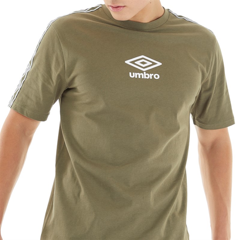 Umbro T-Shirt Herren Active Style Kleines Logo mit Band Grün/Weiß