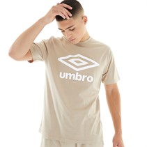 Umbro T-shirt Homme Logo Principal Gris Pierre/Blanc