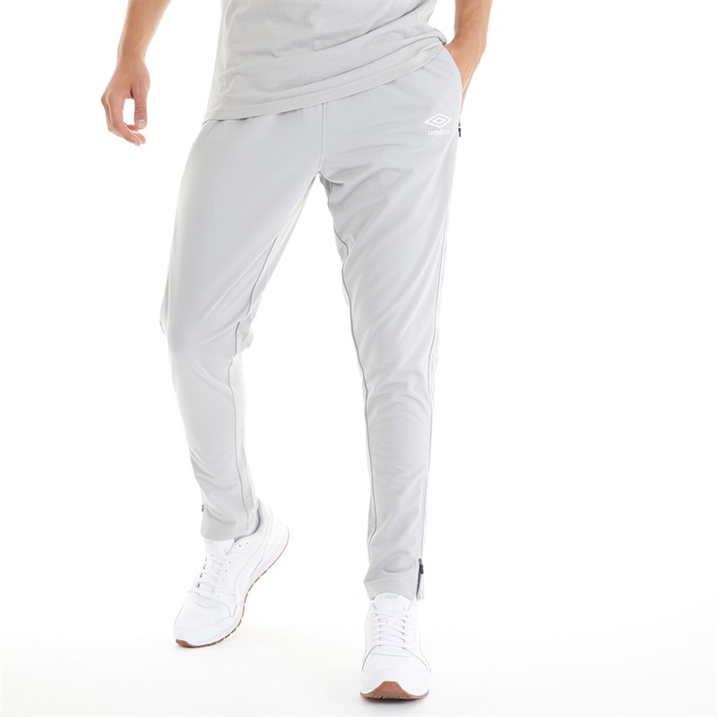 Umbro Pantalon de jogging homme, style actif, bandes contrastées, gris/blanc