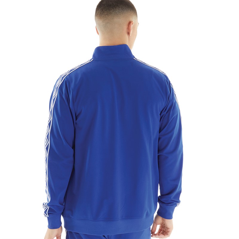 Umbro Veste zippée en tricot côtelé Active Style homme, bleu/blanc