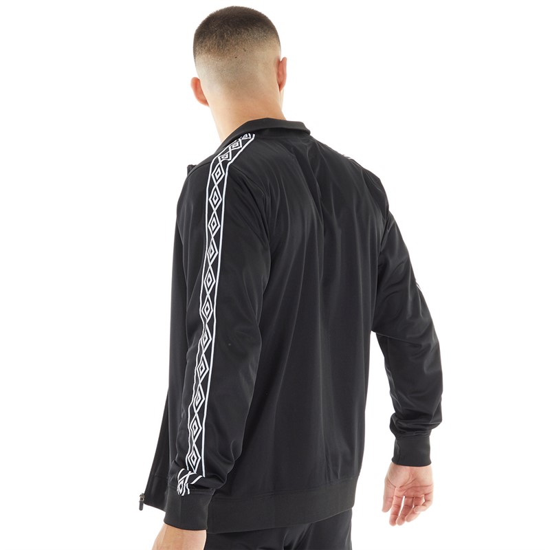 Umbro Veste zippée en tricot à bande Active Style Homme Noir/Blanc