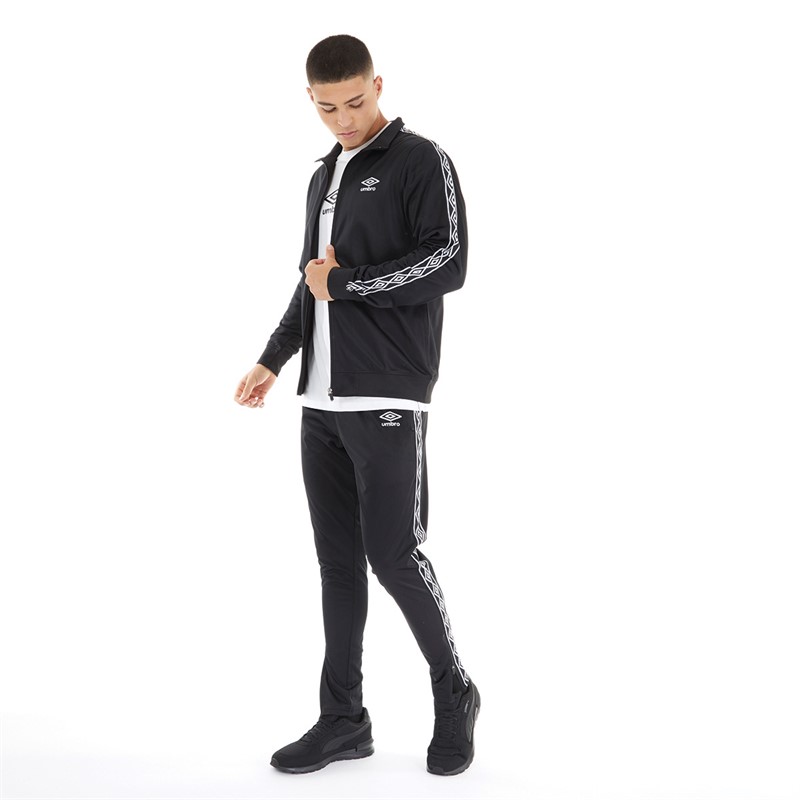 Umbro Veste zippée en tricot à bande Active Style Homme Noir/Blanc