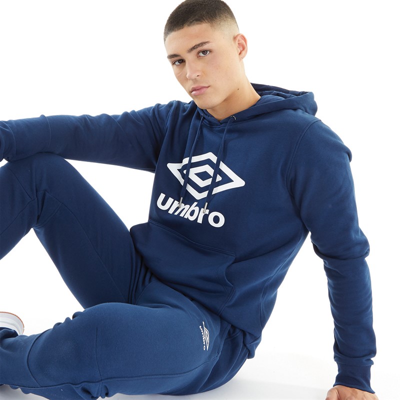 Umbro Sweat à Capuche Core Homme Bleu Marine/Blanc