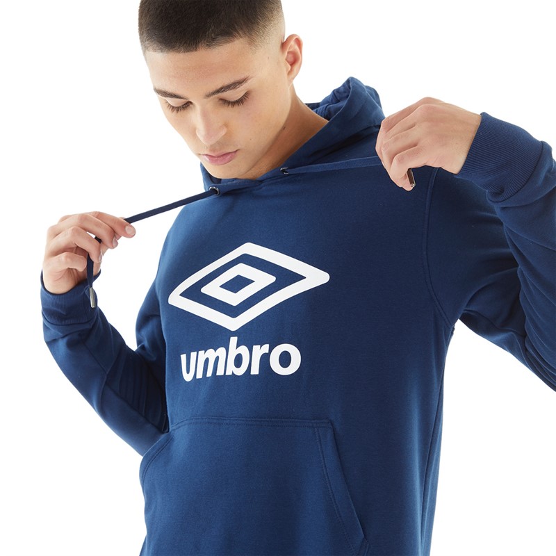 Umbro Sweat à Capuche Core Homme Bleu Marine/Blanc