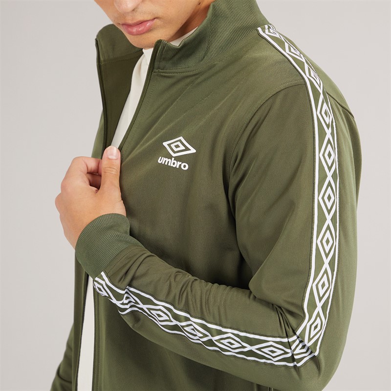 Umbro Herren Active Style Tape Trikot Volle Reißverschluss Jacke Grün/Weiß