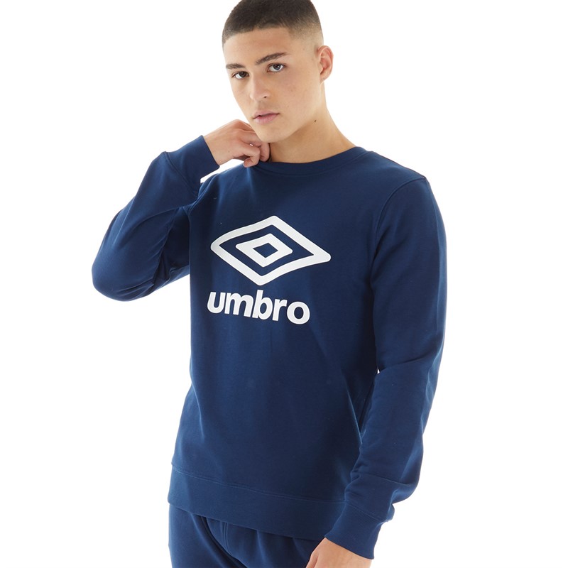 Umbro Sweat-Shirt Homme Core Bleu Marine/Blanc