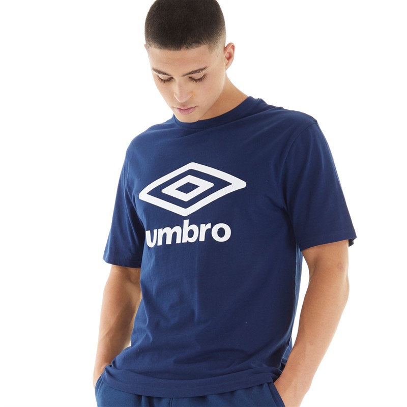 Umbro T-shirt à logo principal Homme Bleu marine/blanc