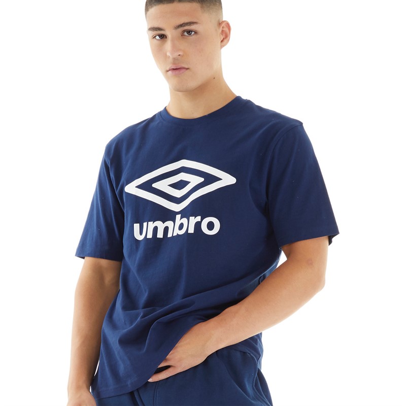 Umbro T-shirt à logo principal Homme Bleu marine/blanc