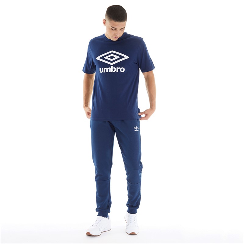 Umbro T-shirt à logo principal Homme Bleu marine/blanc