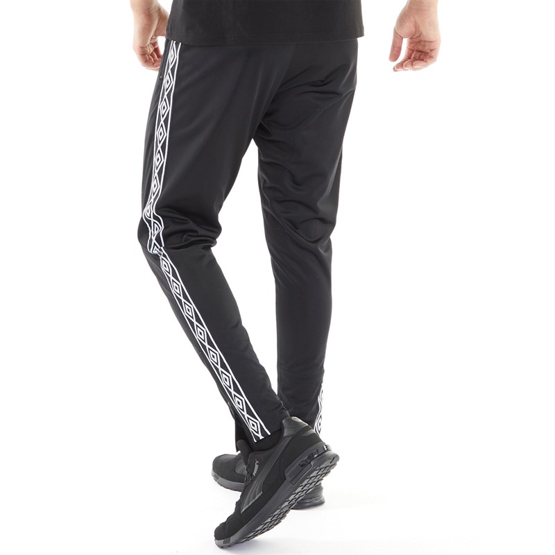 Umbro Pantalon de Survêtement à bandes en tricot Homme Noir/Blanc