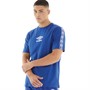Umbro T-Shirt Herren Active Style Kleines Logo mit Klebeband Blau/Weiß