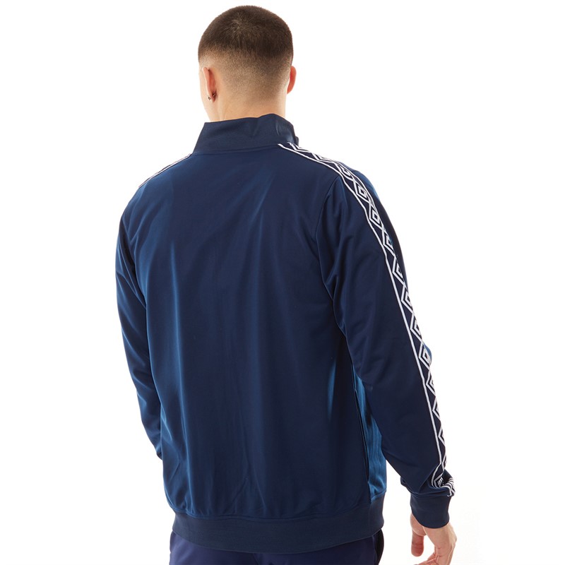 Umbro Veste zippée en tricot côtelé Active Style homme, marine/blanc