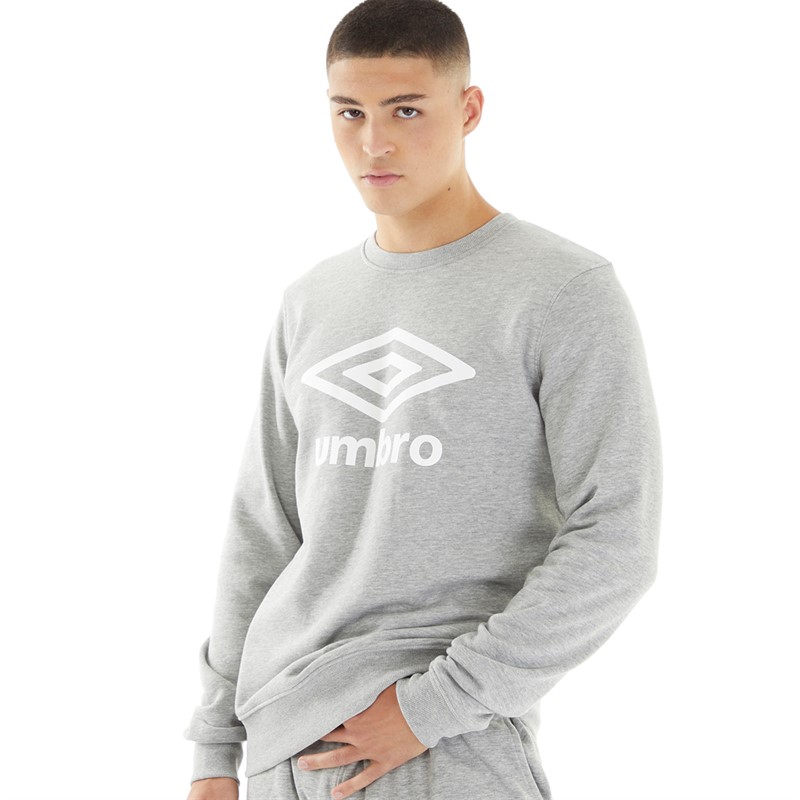 Umbro Sweat-Shirt Homme Core Gris chiné/Blanc