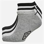 Umbro Mens Five Pack Trainer Liner Socks White/Black/Grey