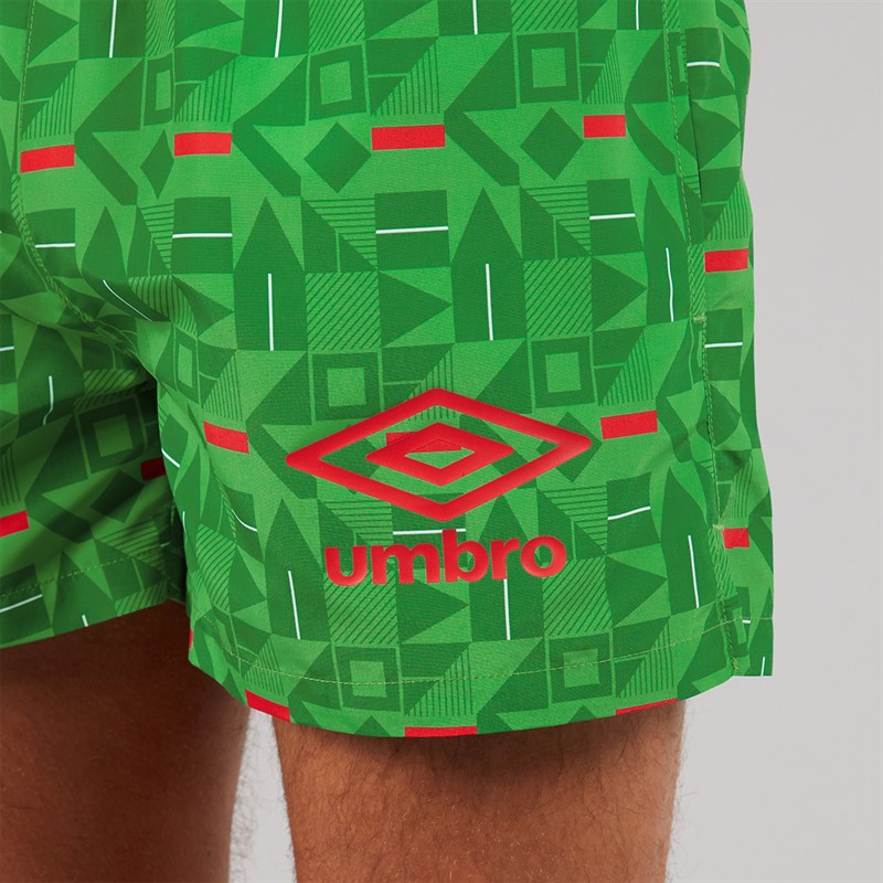 Umbro Herren Renn Badehosen Grün/Rot/Weiß