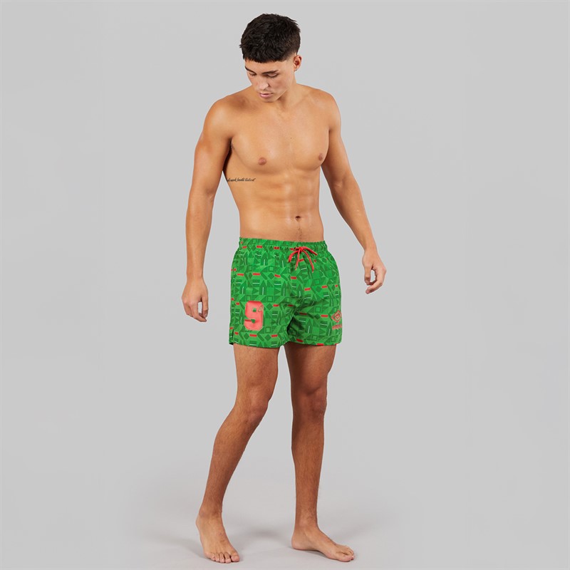 Umbro Herren Renn Badehosen Grün/Rot/Weiß