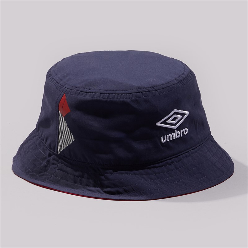 Umbro Mens Olympico Bucket Hat Dark Navy/Vermillion/White