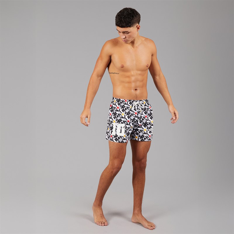 Umbro Herren Renn Badehosen Weiß/Schwarz/Gold/Rot