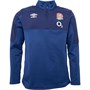 Umbro Mens England Rugby Half Zip Fleece Navy Peony/Medieval Blue