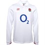 Umbro Mens England Rugby Classic Long Sleeve Home Jersey White