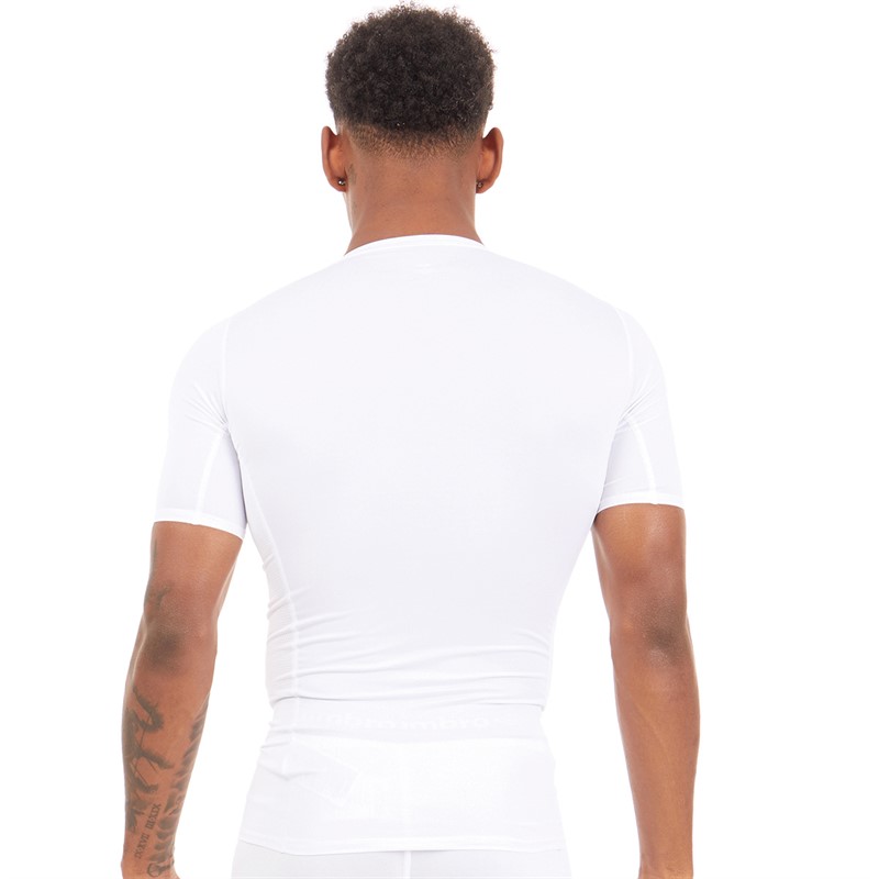 Umbro Mens Compression Short Sleeve T-Shirt White