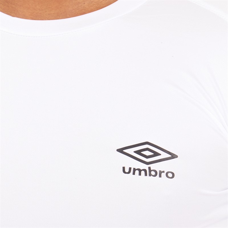 Umbro Mens Compression Short Sleeve T-Shirt White