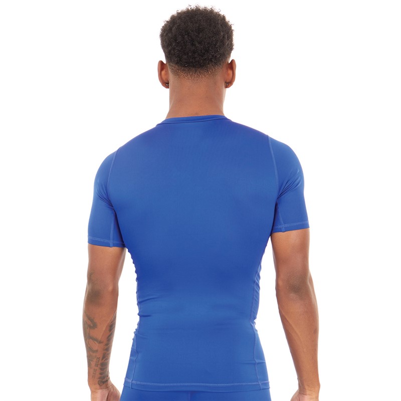 Umbro Mens Compression Short Sleeve T-Shirt Blue