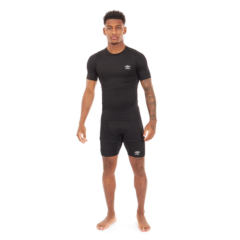 Umbro Mens Compression Shorts Black