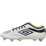 Umbro Mens Velocita IV Premier SG Soft Ground Football Boots White/Black/Acid Lime