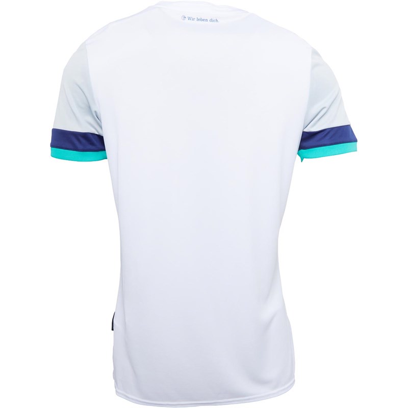 Umbro Mens S04 Schalke Away Jersey Brilliant White/Grey Dawn/Arcadia