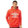 Umbro Sweat à Capuche Active Style Large Logo Homme Rouge-Orange