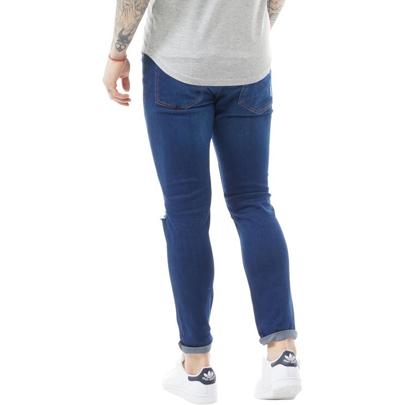 Buy Ringspun Mens Hercules Super Skinny Fit Jeans Mid Blue