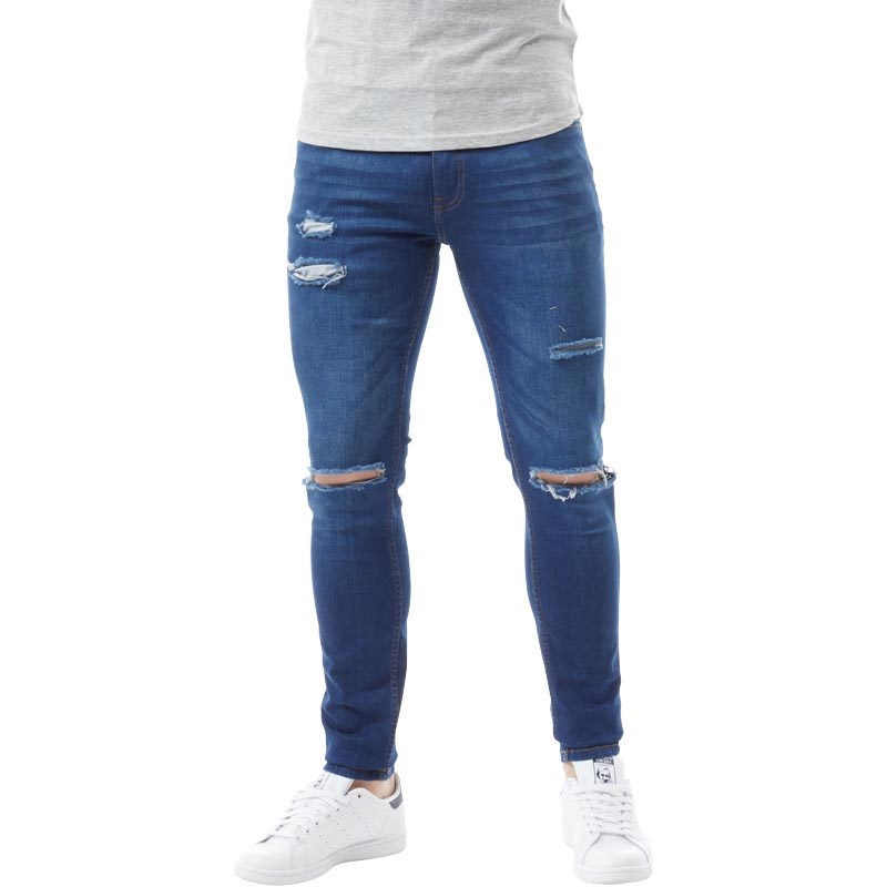 Buy Ringspun Mens Hercules Super Skinny Fit Jeans Mid Blue