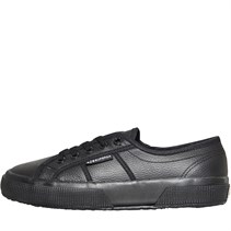 Superga 2750 Efglu Leather Trainers Total Black