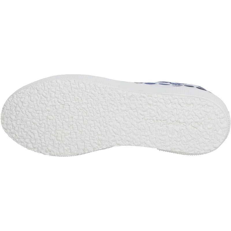 Superga Womens 2750 Fantasy Cotu Pumps White/Navy Dots