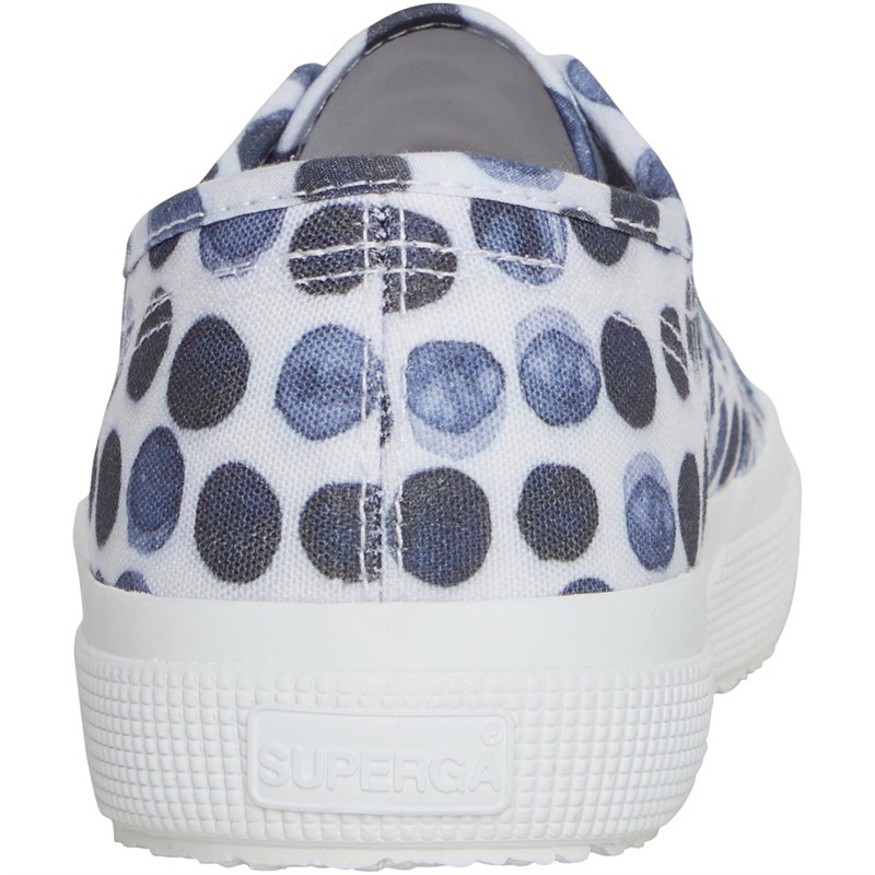 Superga Womens 2750 Fantasy Cotu Pumps White/Navy Dots