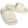 Superga Womens 1918 Slide Platform Faux Fur Sliders Total Beige/Eggshell