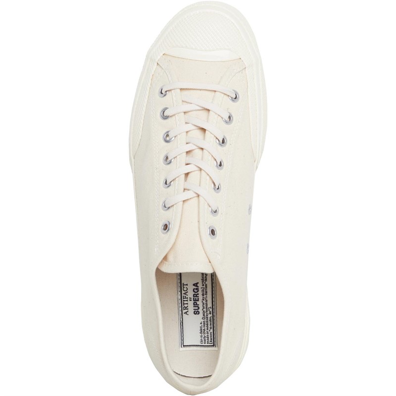 Superga Mens 2432 W C1150 Selvedge Duck Trainers White