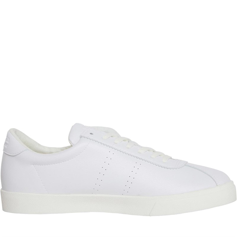 Buy Superga Mens 2843 Club S Vegan Leather Trainers White/White Avorio