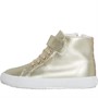 Superga Girls 2674 Faux Leather Glitter Hi Top Trainers Platinum