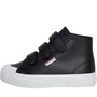 Superga Boys 2696 Stripe Straps Faux Leather Hi Top Trainers Black