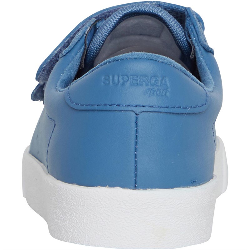 Superga Boys 2843 Club S Bycstrapsj Trainers Blue/Light Cobalt