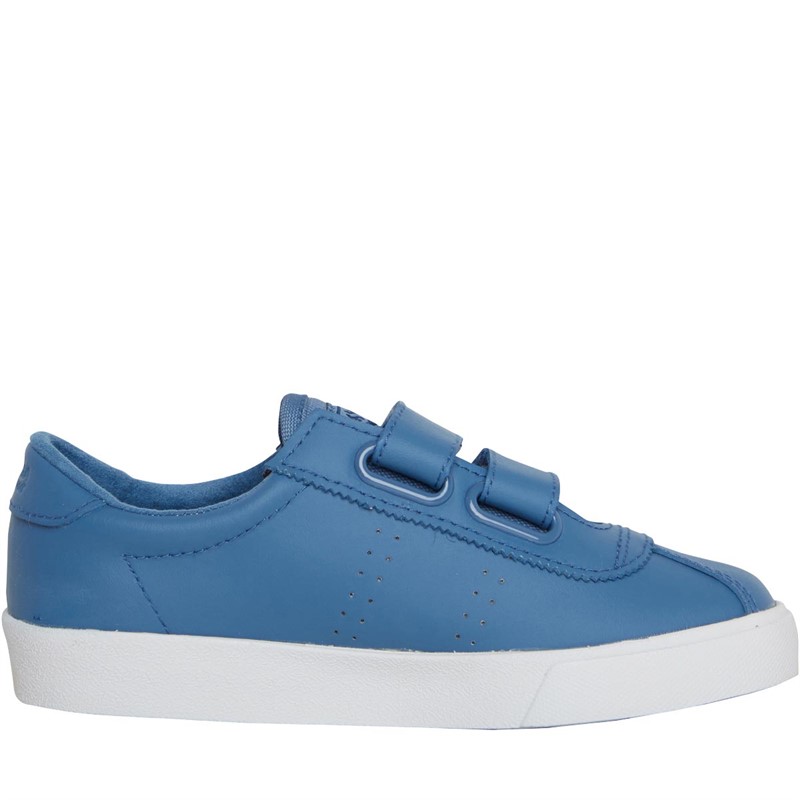 Superga Boys 2843 Club S Bycstrapsj Trainers Blue/Light Cobalt