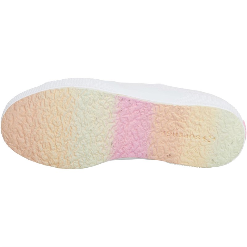 Superga Girls 2750 Shaded Lace Canvas Pumps White/Candy Multicolour