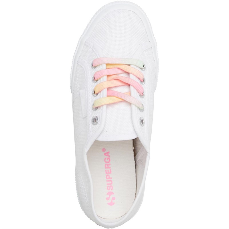 Superga Girls 2750 Shaded Lace Canvas Pumps White/Candy Multicolour