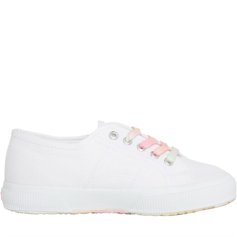 Superga Girls 2750 Shaded Lace Canvas Pumps White/Candy Multicolour