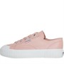 Superga Dames 2630 Stripe Nappa Canvas en gympen Roze