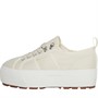 Superga Dames 2790 Trench Faux Fur Platform Canvas en gympen Ecru