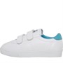 Superga Boys 2843 Club S Straps Vegan Leather Trainers White/Turquoise Dusty